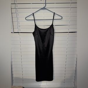 Chic Black Satin Slip Dress